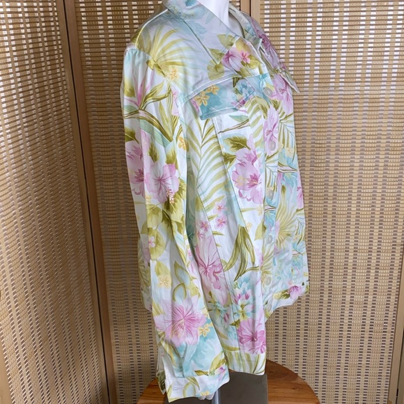 🔷Alfred Dunner Pastel Floral Stretch Button Up Jacket Size 18 - Picture 4 of 6